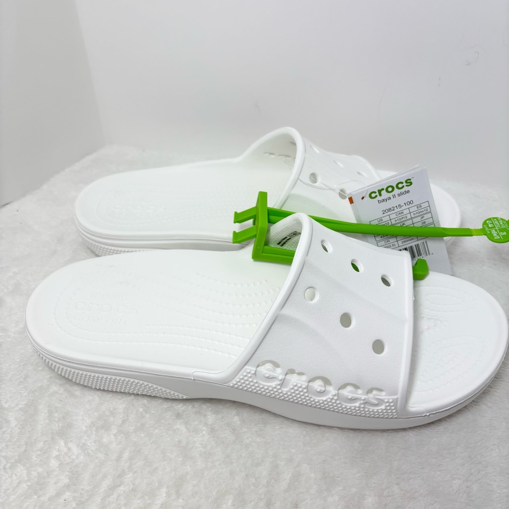 CROCS Adult White Classic Slide Sandals Women Size 12 / Men Size 10